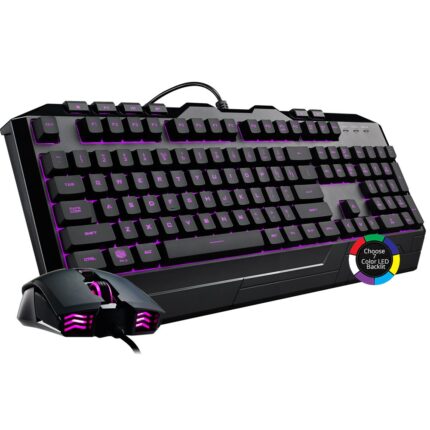 Cooler Master Devastator 3 USB Gaming Keyboard & Mouse Combo, 7 Color Mode LED Backlit, Media Keys, 4 DPI Settings, Black
