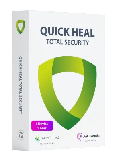 Quick Heal Total Security Latest Version 1 User 1 Year retail box packaging